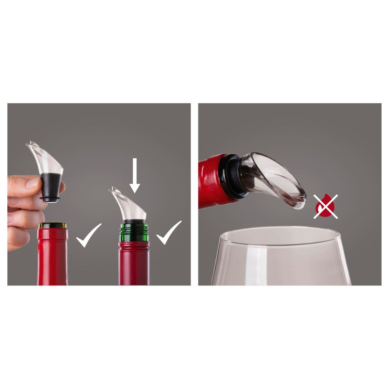 Vacu Vin Crystal Wine Server Set of 2 - Black, 5.5 x 7 x 1 inches - Image 3